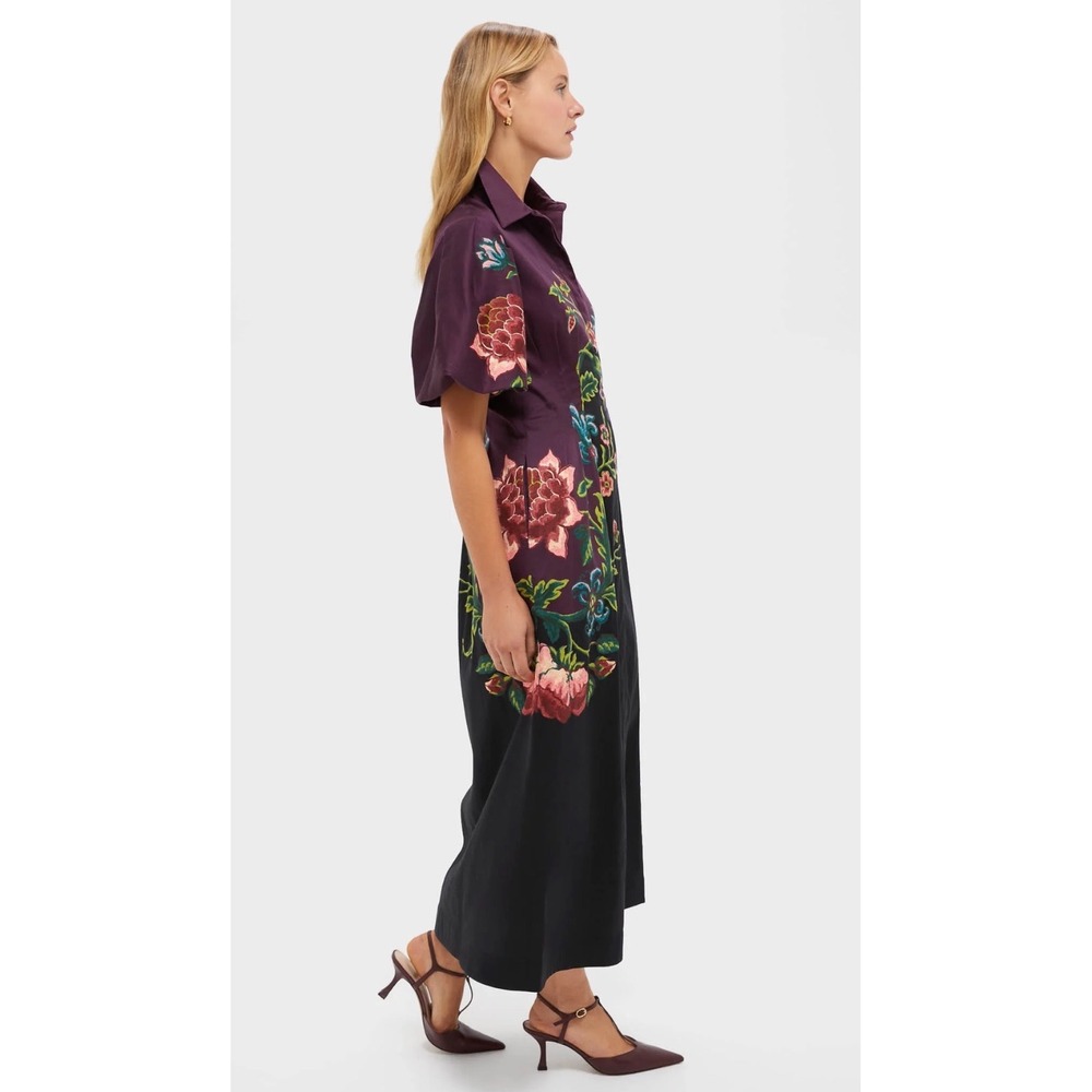 Tuckernuck Midnight Moonflower Delaney Dress Purple Floral Midi Size S - Picture 4 of 6